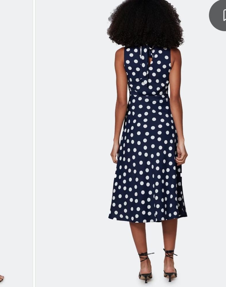 Most of All Coralie Midi Dress, Navy & White Size 2 Blow Out - Picture 7 of 10